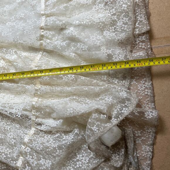 Vintage Gunne Sax White Lace Prairie Gown Dress Size 9 - Picture 12 of 13
